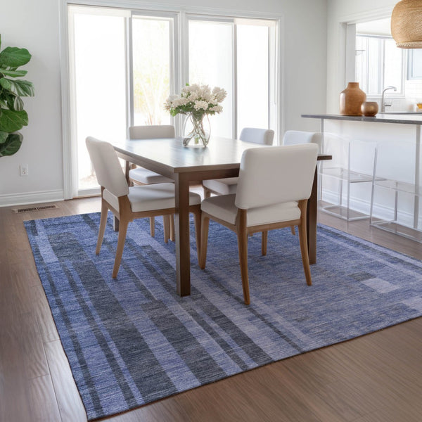 Homeroots 3' Blush And Brown Striped Washable Area Rug – Perfect For Indoor And Outdoor Spaces, Durable Design 8' X 10' Polyester 602770