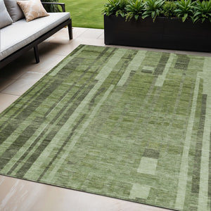 Homeroots 3' Blush And Brown Striped Washable Area Rug – Perfect For Indoor And Outdoor Spaces, Durable Design 5' X 8' Polyester 602774