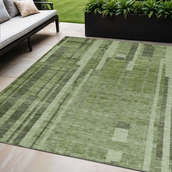 Homeroots 3' Blush And Brown Striped Washable Area Rug – Perfect For Indoor And Outdoor Spaces, Durable Design 5' X 8' Polyester 602774