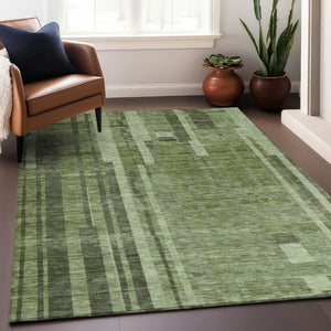 Homeroots 3' Blush And Brown Striped Washable Area Rug – Perfect For Indoor And Outdoor Spaces, Durable Design 5' X 8' Polyester 602774