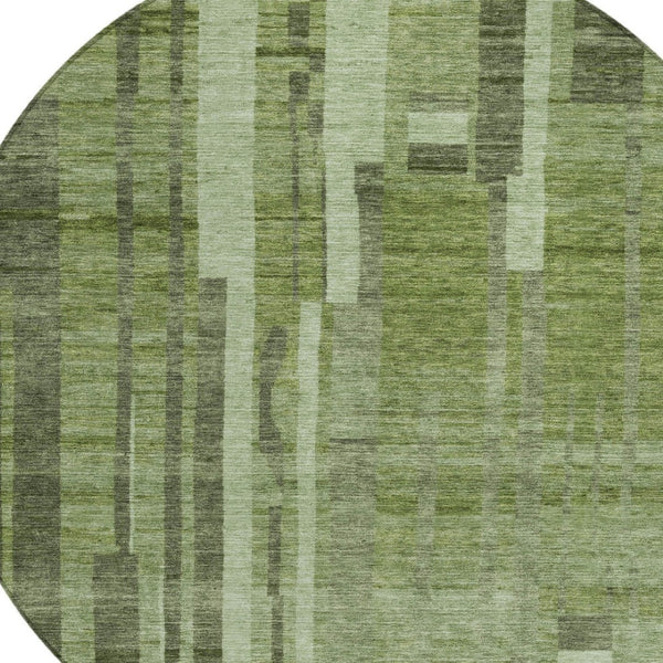 Homeroots 3' Blush And Brown Striped Washable Area Rug – Perfect For Indoor And Outdoor Spaces, Durable Design 8' Round Polyester 602775