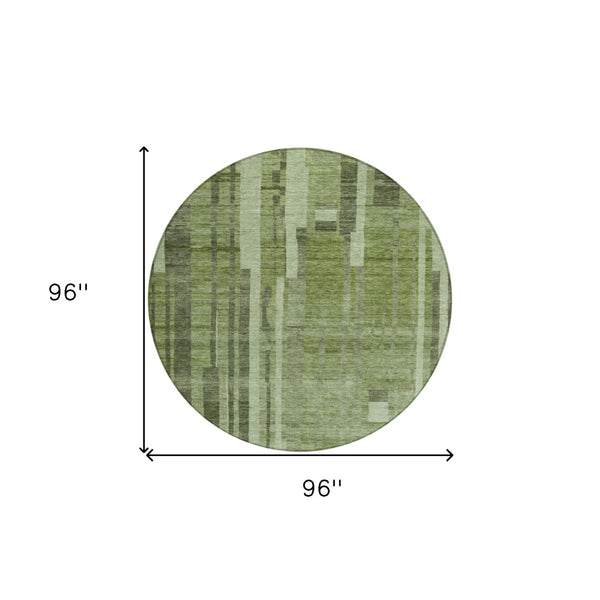 Homeroots 3' Blush And Brown Striped Washable Area Rug – Perfect For Indoor And Outdoor Spaces, Durable Design 8' Round Polyester 602775