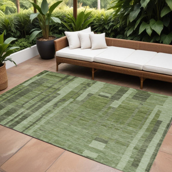 Homeroots 3' Blush And Brown Striped Washable Area Rug – Perfect For Indoor And Outdoor Spaces, Durable Design 8' X 10' Polyester 602776