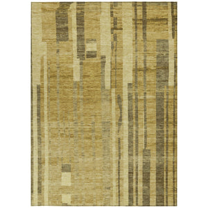 Homeroots 3' Blush And Brown Striped Washable Area Rug – Perfect For Indoor And Outdoor Spaces, Durable Design 8' X 10' Polyester 602782