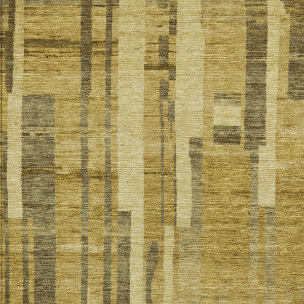 Homeroots 3' Blush And Brown Striped Washable Area Rug – Perfect For Indoor And Outdoor Spaces, Durable Design 8' X 10' Polyester 602782