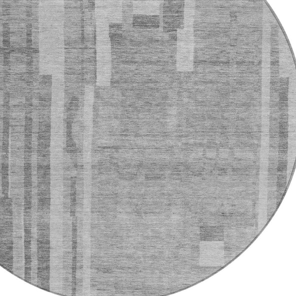 Homeroots 3' Blush And Brown Striped Washable Area Rug – Perfect For Indoor And Outdoor Spaces, Durable Design 8' Round Polyester 602787