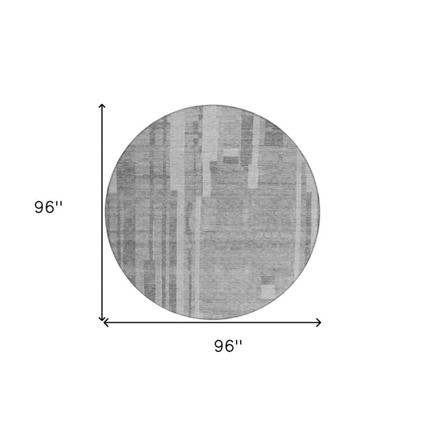 Homeroots 3' Blush And Brown Striped Washable Area Rug – Perfect For Indoor And Outdoor Spaces, Durable Design 8' Round Polyester 602787