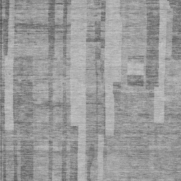 HomeRoots 5' Stylish Gray and Silver Striped Washable Rug - Perfect for Indoor and Outdoor High-Traffic Areas 10' X 14' 602790