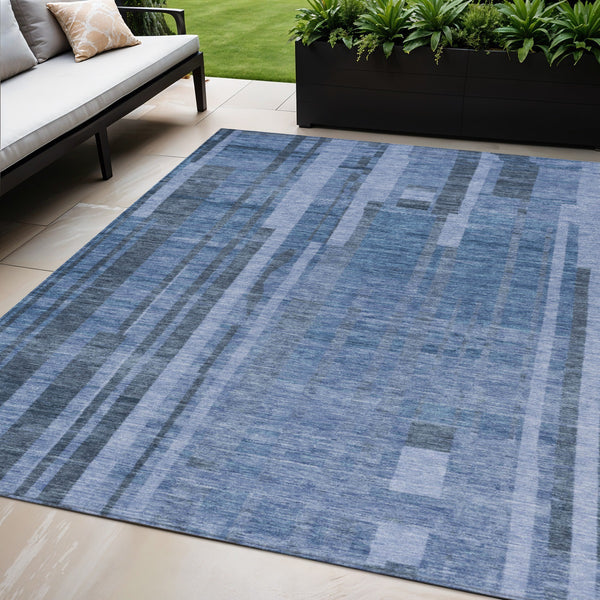 Homeroots 3' Blush And Brown Striped Washable Area Rug – Perfect For Indoor And Outdoor Spaces, Durable Design 5' X 8' Polyester 602792