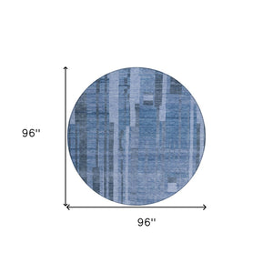 Homeroots 3' Blush And Brown Striped Washable Area Rug – Perfect For Indoor And Outdoor Spaces, Durable Design 8' Round Polyester 602793