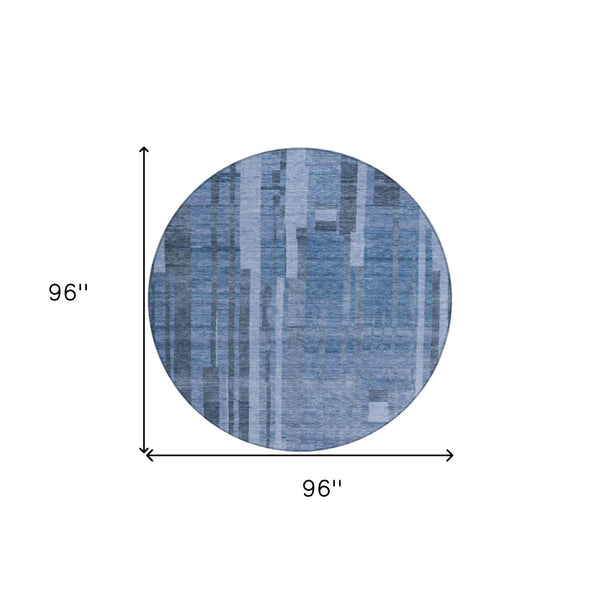 Homeroots 3' Blush And Brown Striped Washable Area Rug – Perfect For Indoor And Outdoor Spaces, Durable Design 8' Round Polyester 602793