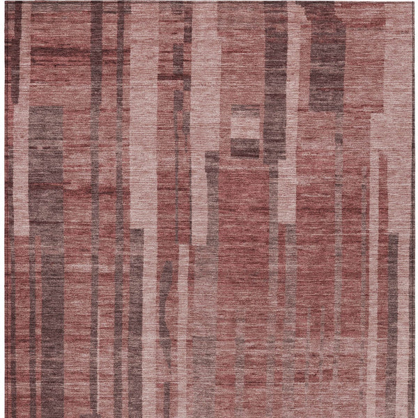 Homeroots 3' Blush And Brown Striped Washable Area Rug – Perfect For Indoor And Outdoor Spaces, Durable Design 3' X 5' Polyester 602797