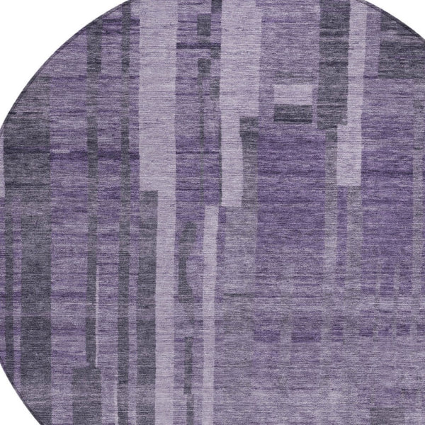 Homeroots 3' Blush And Brown Striped Washable Area Rug – Perfect For Indoor And Outdoor Spaces, Durable Design 8' Round Polyester 602805