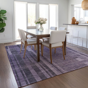 Homeroots 3' Blush And Brown Striped Washable Area Rug – Perfect For Indoor And Outdoor Spaces, Durable Design 9' X 12' Polyester 602807