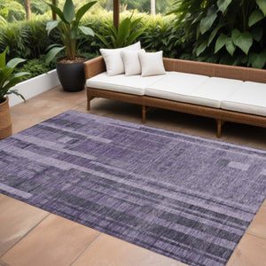 Homeroots 3' Blush And Brown Striped Washable Area Rug – Perfect For Indoor And Outdoor Spaces, Durable Design 10' X 14' Polyester 602808