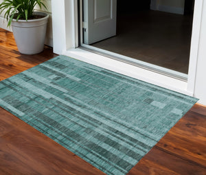 Homeroots 3' Blush And Brown Striped Washable Area Rug – Perfect For Indoor And Outdoor Spaces, Durable Design 5' X 8' Polyester 602810