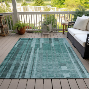 Homeroots 3' Blush And Brown Striped Washable Area Rug – Perfect For Indoor And Outdoor Spaces, Durable Design 5' X 8' Polyester 602810