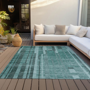 Homeroots 3' Blush And Brown Striped Washable Area Rug – Perfect For Indoor And Outdoor Spaces, Durable Design 5' X 8' Polyester 602810