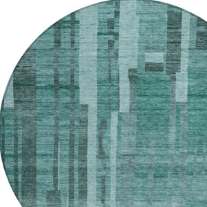 Homeroots 3' Blush And Brown Striped Washable Area Rug – Perfect For Indoor And Outdoor Spaces, Durable Design 8' Round Polyester 602811