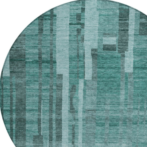 Homeroots 3' Blush And Brown Striped Washable Area Rug – Perfect For Indoor And Outdoor Spaces, Durable Design 8' Round Polyester 602811