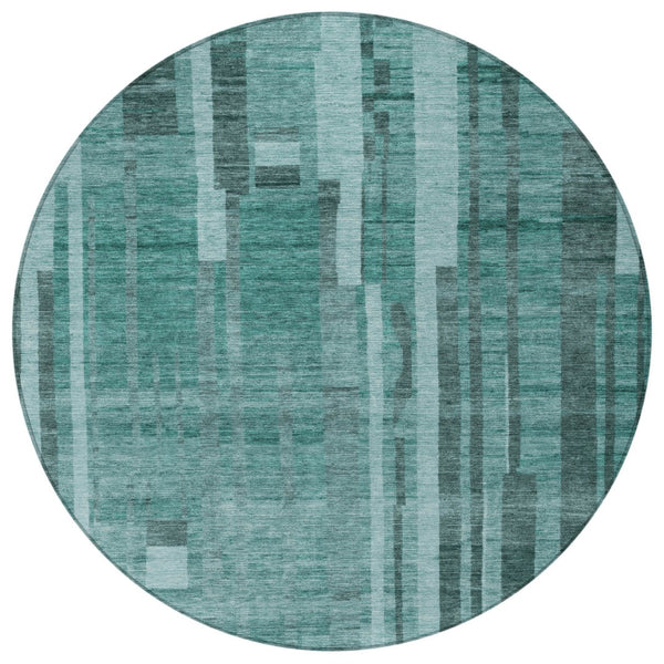 Homeroots 3' Blush And Brown Striped Washable Area Rug – Perfect For Indoor And Outdoor Spaces, Durable Design 8' Round Polyester 602811