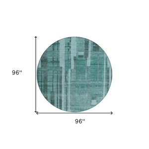 Homeroots 3' Blush And Brown Striped Washable Area Rug – Perfect For Indoor And Outdoor Spaces, Durable Design 8' Round Polyester 602811