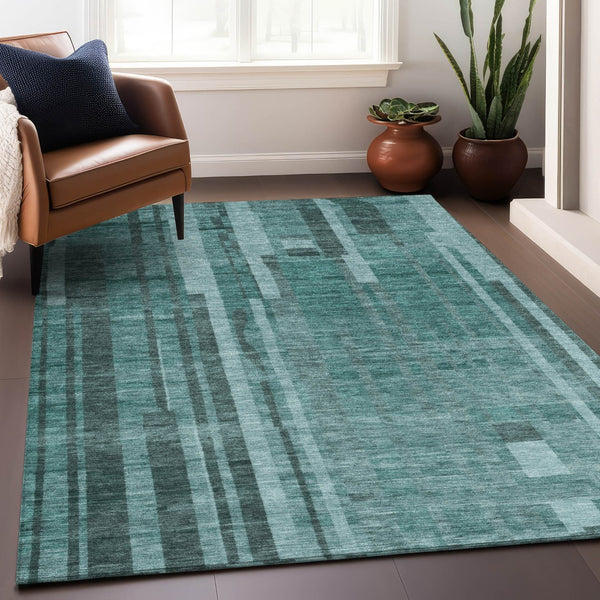 Homeroots 3' Blush And Brown Striped Washable Area Rug – Perfect For Indoor And Outdoor Spaces, Durable Design 9' X 12' Polyester 602813