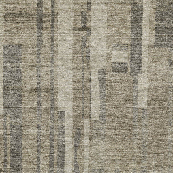 Homeroots 3' Blush And Brown Striped Washable Area Rug – Perfect For Indoor And Outdoor Spaces, Durable Design 3' X 5' Polyester 602815