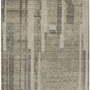 Homeroots 3' Blush And Brown Striped Washable Area Rug – Perfect For Indoor And Outdoor Spaces, Durable Design 9' X 12' Polyester 602819
