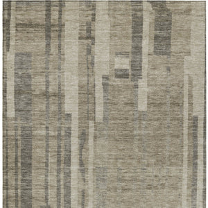 Homeroots 3' Blush And Brown Striped Washable Area Rug – Perfect For Indoor And Outdoor Spaces, Durable Design 10' X 14' Polyester 602820