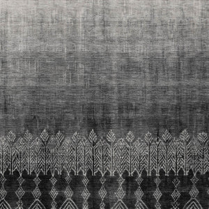 Homeroots 3' Transform Your Space With Black Ivory And Gray Ombre Washable Indoor Outdoor Area Rug 5' X 8' Polyester 602822