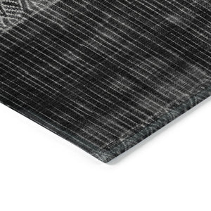 Homeroots 3' Transform Your Space With Black Ivory And Gray Ombre Washable Indoor Outdoor Area Rug 8' X 10' Polyester 602824