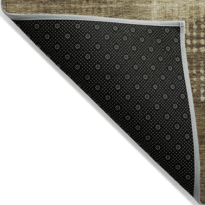 Homeroots 3' Brown And Beige Geometric Washable Area Rug – Perfect For Indoor And Outdoor High Traffic Spaces 9' X 12' Polyester 602831