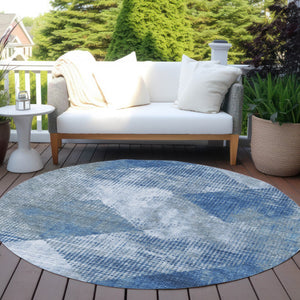 Homeroots 3' Brown And Beige Geometric Washable Area Rug – Perfect For Indoor And Outdoor High Traffic Spaces 8' Round Polyester 602835
