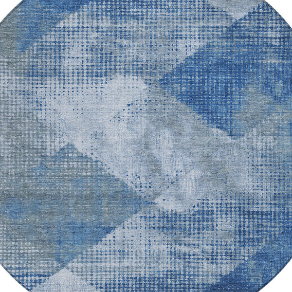 Homeroots 3' Brown And Beige Geometric Washable Area Rug – Perfect For Indoor And Outdoor High Traffic Spaces 8' Round Polyester 602835