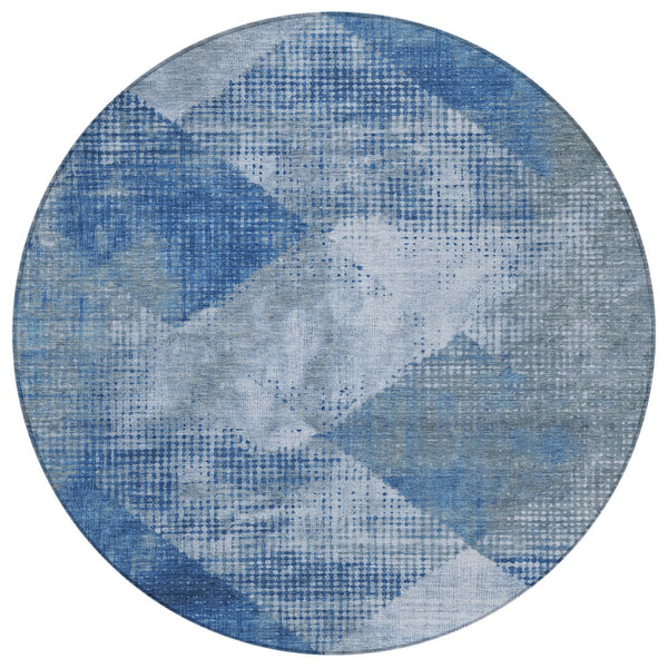 Homeroots 3' Brown And Beige Geometric Washable Area Rug – Perfect For Indoor And Outdoor High Traffic Spaces 8' Round Polyester 602835