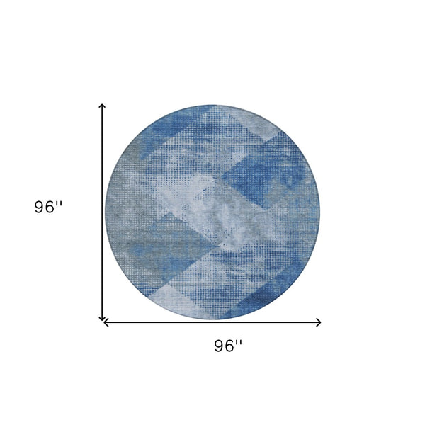 Homeroots 3' Brown And Beige Geometric Washable Area Rug – Perfect For Indoor And Outdoor High Traffic Spaces 8' Round Polyester 602835