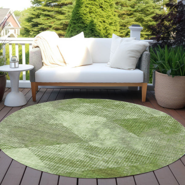 Homeroots 3' Brown And Beige Geometric Washable Area Rug – Perfect For Indoor And Outdoor High Traffic Spaces 8' Round Polyester 602841