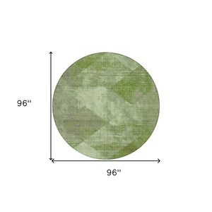 Homeroots 3' Brown And Beige Geometric Washable Area Rug – Perfect For Indoor And Outdoor High Traffic Spaces 8' Round Polyester 602841