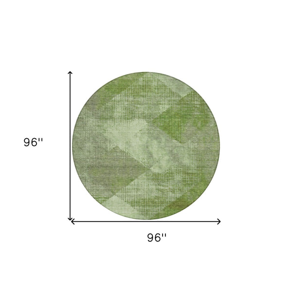 Homeroots 3' Brown And Beige Geometric Washable Area Rug – Perfect For Indoor And Outdoor High Traffic Spaces 8' Round Polyester 602841