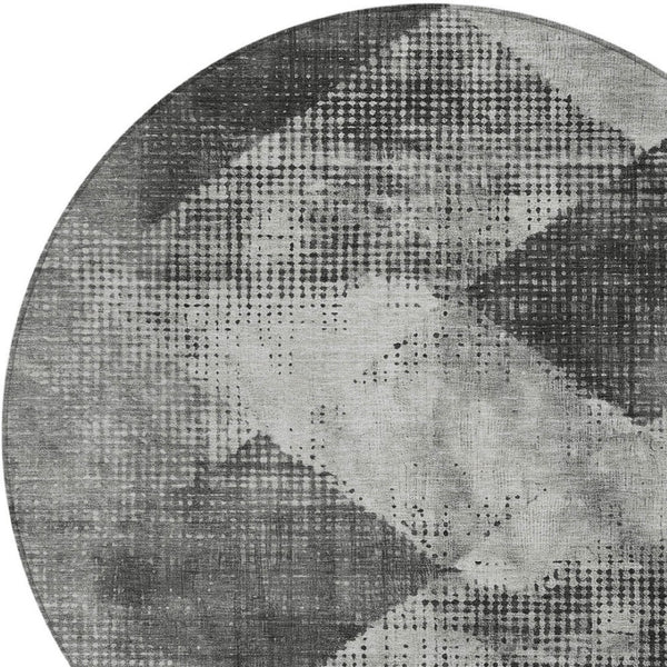 Homeroots 3' Brown And Beige Geometric Washable Area Rug – Perfect For Indoor And Outdoor High Traffic Spaces 8' Round Polyester 602847