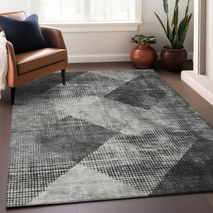 Homeroots 3' Brown And Beige Geometric Washable Area Rug – Perfect For Indoor And Outdoor High Traffic Spaces 9' X 12' Polyester 602849