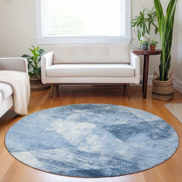 Homeroots 3' Brown And Beige Geometric Washable Area Rug – Perfect For Indoor And Outdoor High Traffic Spaces 8' Round Polyester 602853