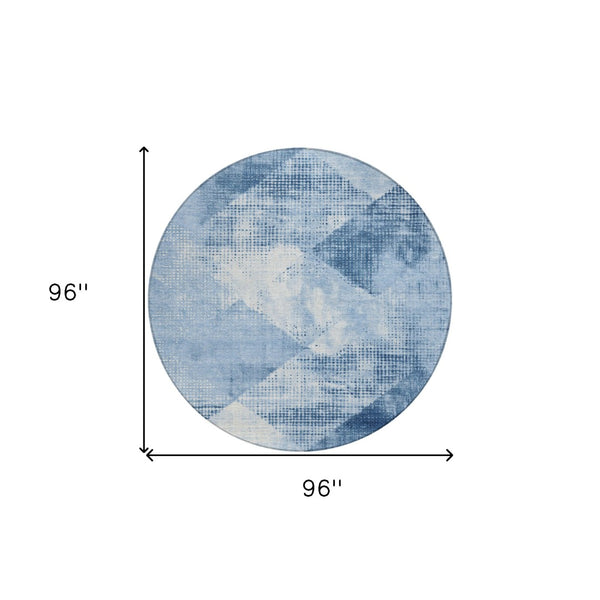 Homeroots 3' Brown And Beige Geometric Washable Area Rug – Perfect For Indoor And Outdoor High Traffic Spaces 8' Round Polyester 602853