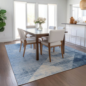 Homeroots 3' Brown And Beige Geometric Washable Area Rug – Perfect For Indoor And Outdoor High Traffic Spaces 8' X 10' Polyester 602854