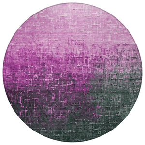 Homeroots 3' Blush And Dark Gray Ombre Washable Area Rug - Perfect For Indoor And Outdoor Spaces, Durable Design 8' Round Polyester 602859
