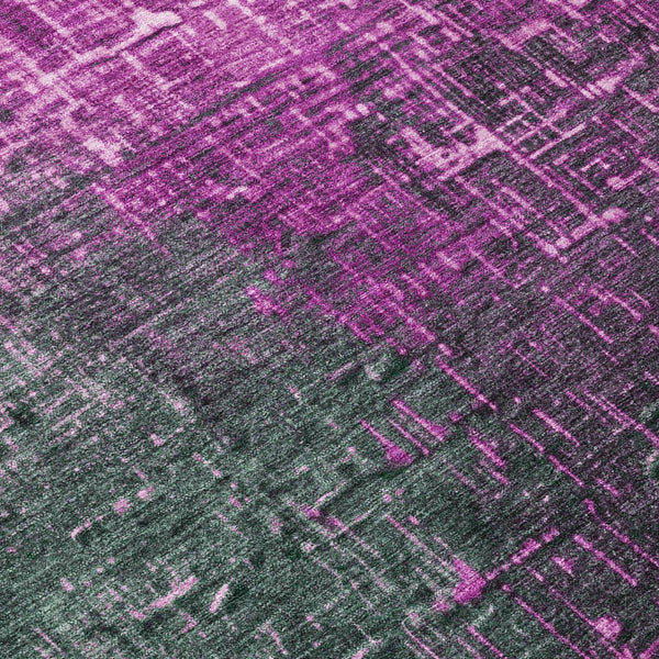 Homeroots 3' Blush And Dark Gray Ombre Washable Area Rug - Perfect For Indoor And Outdoor Spaces, Durable Design 8' Round Polyester 602859