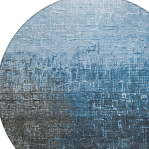 Homeroots 3' Blush And Dark Gray Ombre Washable Area Rug - Perfect For Indoor And Outdoor Spaces, Durable Design 8' Round Polyester 602865