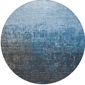 Homeroots 3' Blush And Dark Gray Ombre Washable Area Rug - Perfect For Indoor And Outdoor Spaces, Durable Design 8' Round Polyester 602865