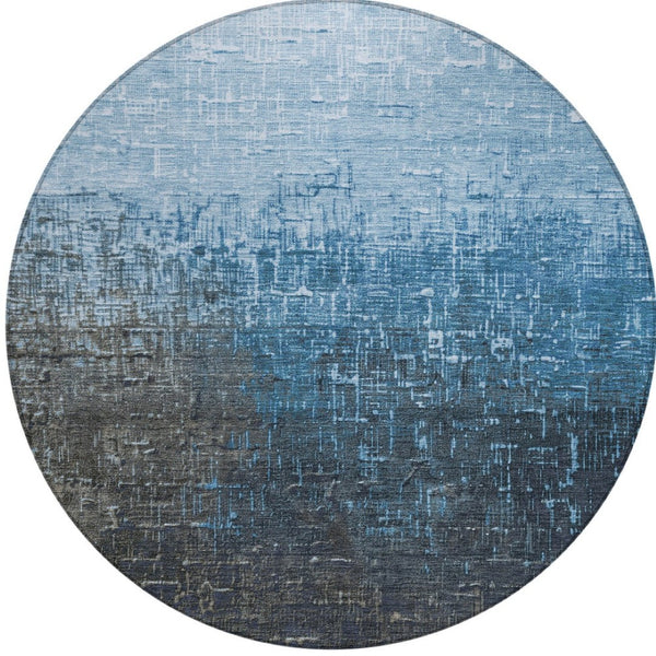 Homeroots 3' Blush And Dark Gray Ombre Washable Area Rug - Perfect For Indoor And Outdoor Spaces, Durable Design 8' Round Polyester 602865